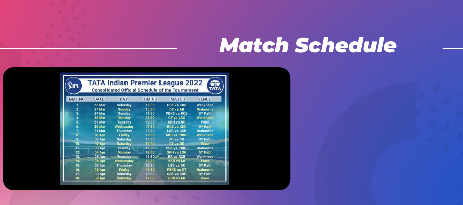 LSG Match Schedule